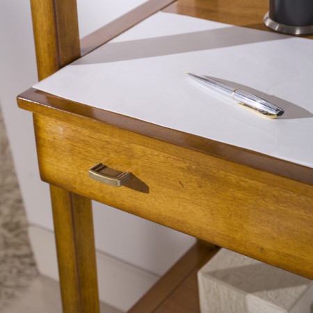 Consolle porta pc dettaglio cassetto in legno tiglio