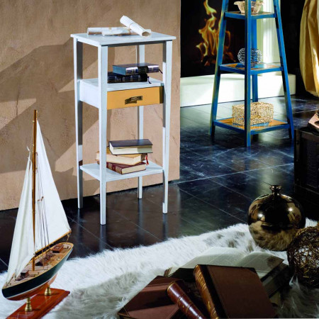 Consolle un cassetto con legno di tiglio e design minimal