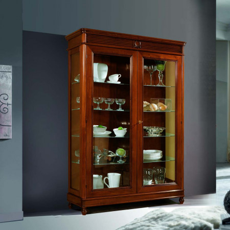 Vetrina a due ante classica in legno