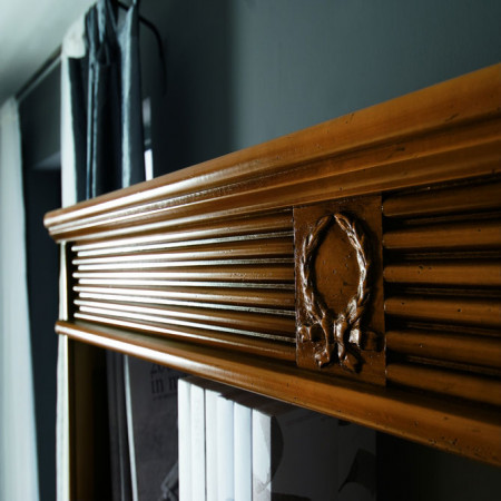 Camera da letto classica armadio con vetro, struttura in legno