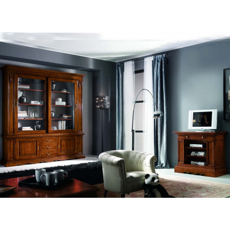 Scrivania classica in legno di noce con intagli