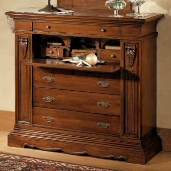 Comò 5 cassetti e segreti in legno di noce