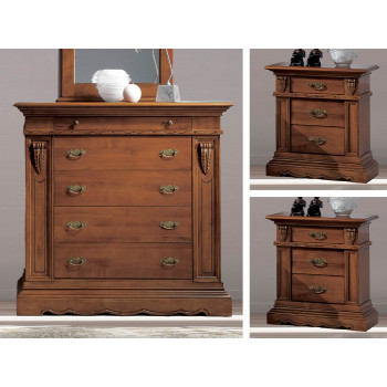 Gruppo completo comò 895-894 con intagli laterali