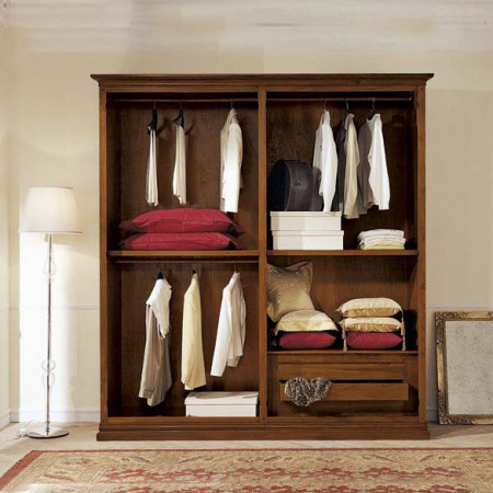 Interno armadio in legno 4 ante con cassettiera