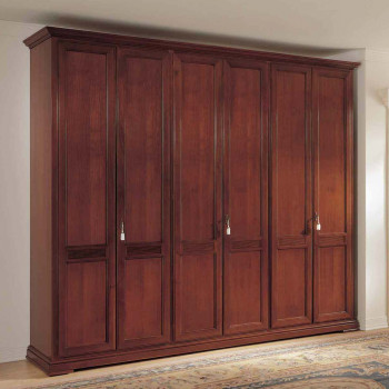 Armadio 6 ante battenti legno massello dettagli ante