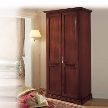 Armadio 2 ante in legno battenti in noce tanganika