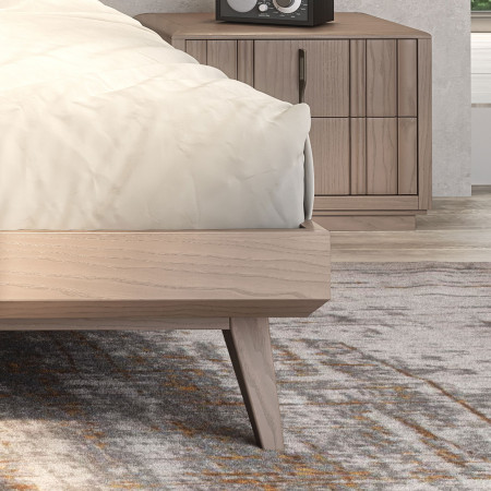 Letto moderno con testata in legno