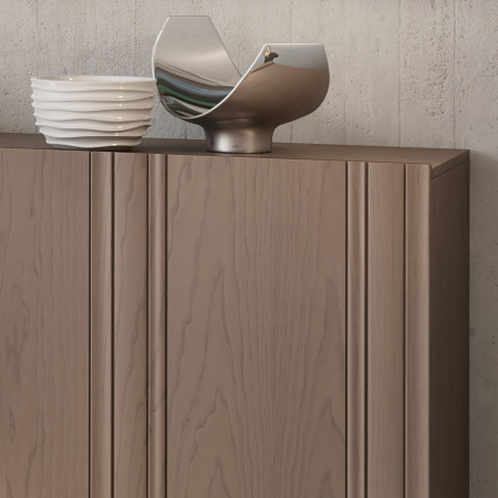Dettaglio frontale Credenza Nova Vita, legno frassino
