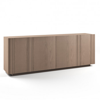 Credenza Nova Vita 4 porte con dettagli in legno di frassino