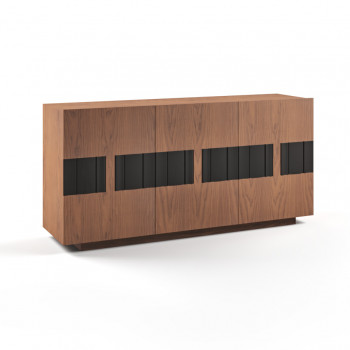 Credenza Terranova 3 porte legno massello, dettagli moderni