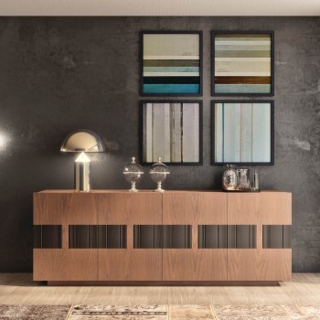 Credenza Terranova 4 porte, dettagli in legno di frassino