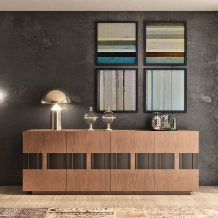 Credenza Terranova 4 porte, dettagli in legno di frassino