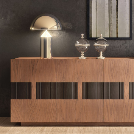 Credenza Terranova 4 porte, dettaglio frontale in legno