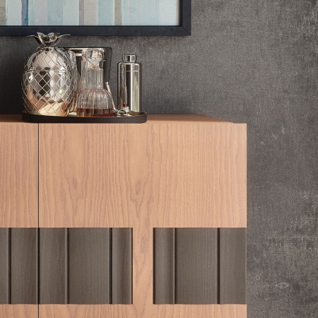 Credenza Terranova 4 porte, dettaglio ante in frassino