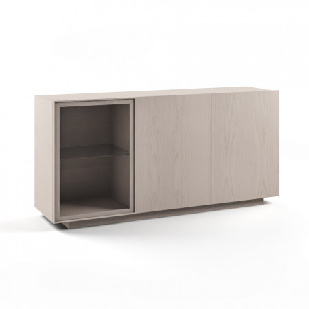 Credenza Nova Luce 2 porte in legno e 1 in vetro