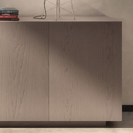 Credenza Nova Luce 2 porte in legno e 1 in vetro