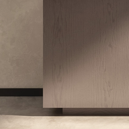 Credenza Nova Luce 2 porte in vetro e 1 in legno con piedini