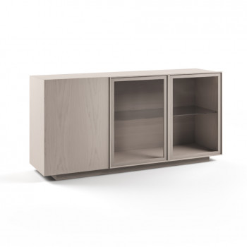 Credenza Nova Luce con 2 ante vetro e 1 legno