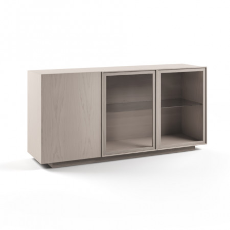 Credenza Nova Luce 2 porte in vetro e 1 in legno