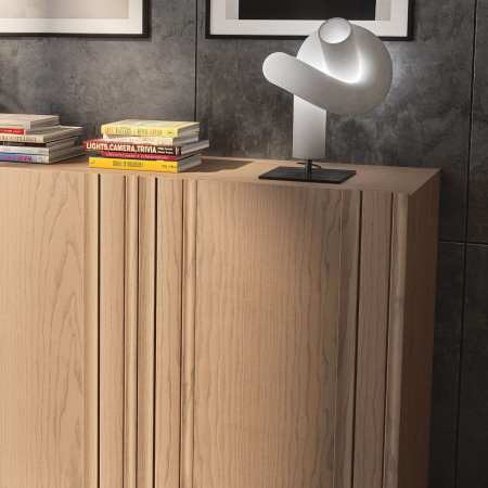 Credenza Renova 2 porte legno 1 porta vetro con piedini