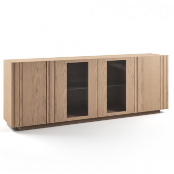 Credenza Renova 4 porte con dettagli in vetro