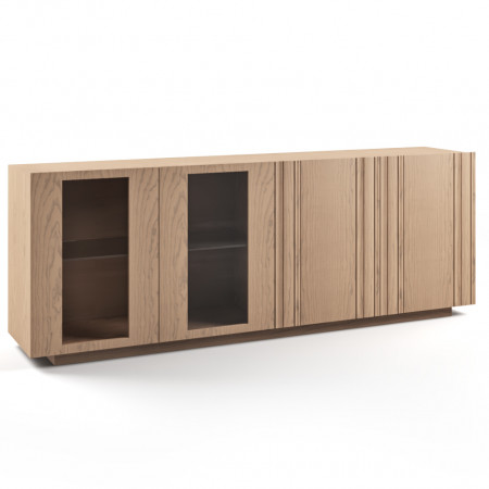 Credenza Renova 4 porte in vetro e legno