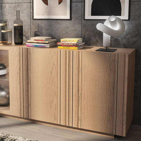 Credenza Renova 4 porte in vetro e legno