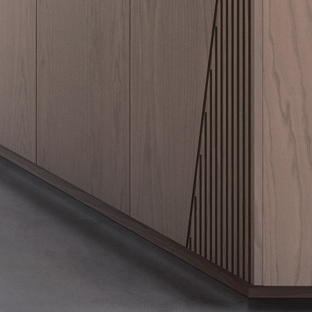 Credenza Nova Style 3 porte dettaglio maniglia legno