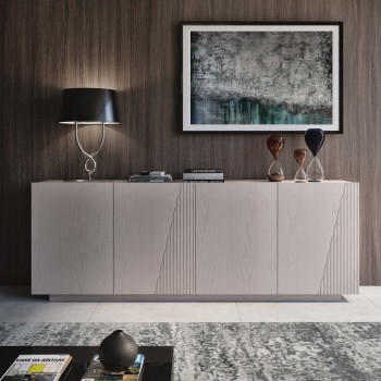 Credenza Nova Style con 4 ante in legno, dettaglio maniglia