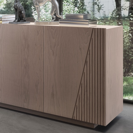 Credenza Nova Style 4 porte, dettaglio venature legno frassino