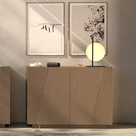 Credenza Nova Style 2 porte con incisioni verticali