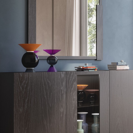 Credenza Nova Plus 3 porte, dettaglio pannello in legno