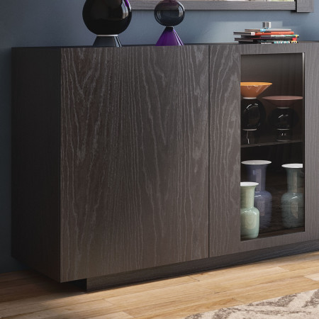 Credenza Nova Plus 3 porte in legno e vetro