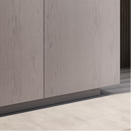 Dettaglio legno Credenza Mira 3 porte con vetro