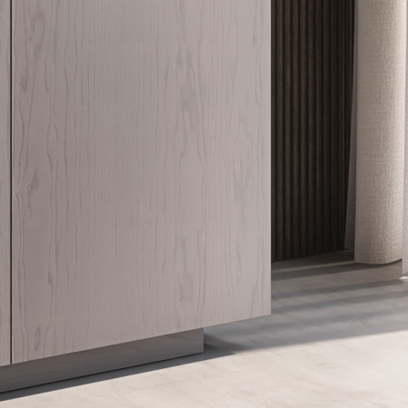 Dettaglio legno Credenza Mira con venature frassino