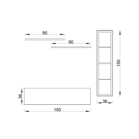 Mobile soggiorno Nova 12, legno massello, misure incluse