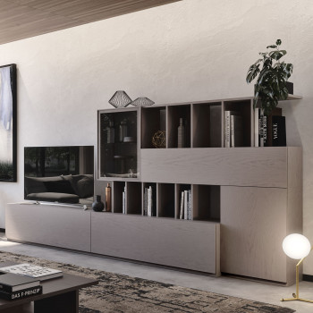 Mobile per soggiorno Nova 2, dettaglio anta vetro