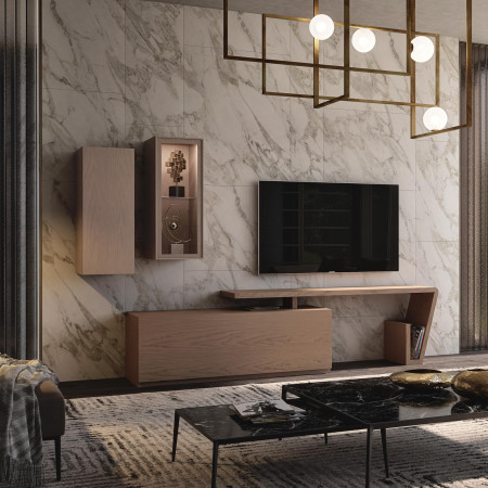 Mobile per soggiorno Nova 3 in legno massello con base TV