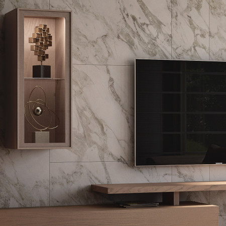 Mobile per soggiorno Nova 3, dettaglio legno frassino e base porta tv
