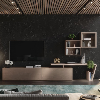 Mobile per soggiorno Nova 4, design moderno, legno frassino