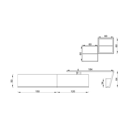 Disegno tecnico del mobile per soggiorno Nova 4