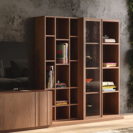 Mobile Nova 5 in legno con ante in vetro