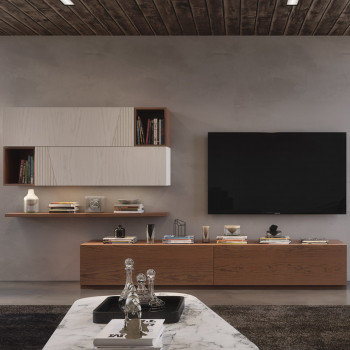 Mobile per soggiorno Nova 8 con dettagli in frassino