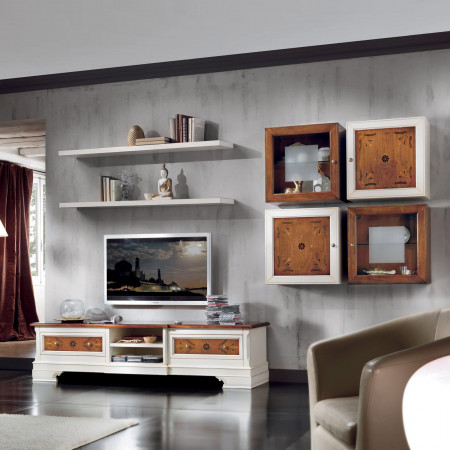 Soggiorno moderno a moduli con porta TV e pensili