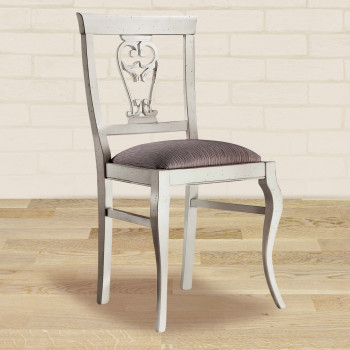 Sedia mongolfiera in legno di faggio con fondino in tessuto