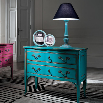 Comoncino finitura azzurro francese con lampada