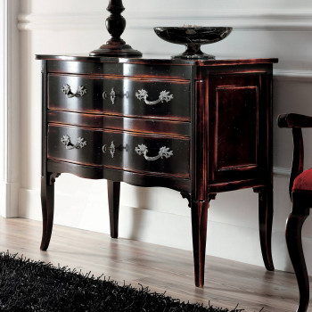 Comoncino 2 cassetto finitura nero francese legno massello