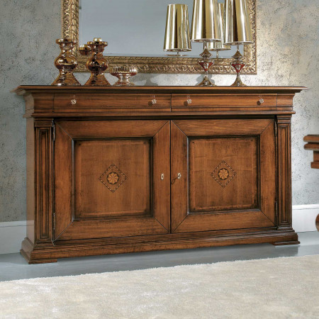 Credenza 2 porte con intarsio delux davanti a specchio
