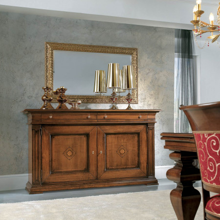 Credenza 2 porte con intarsio delux e decorazioni