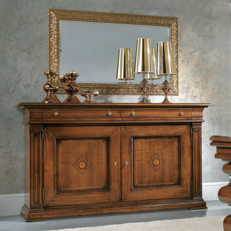 Specchiera foglia oro con decorazione floreale